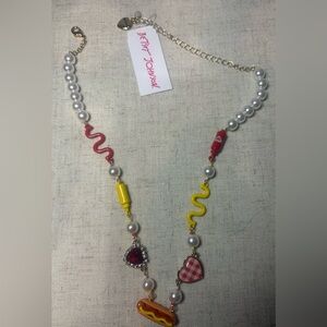 NWT! Betsey Johnson Summer Picnic Hot Dog/Ketchup/Mustard Necklace! WOW!!